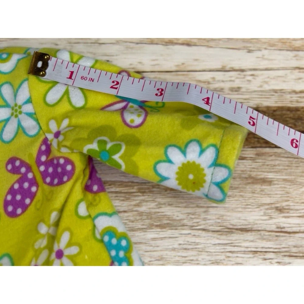 Lime Green Flower & Butterfly Doll Pajamas With Bunny Slippers Fits 18